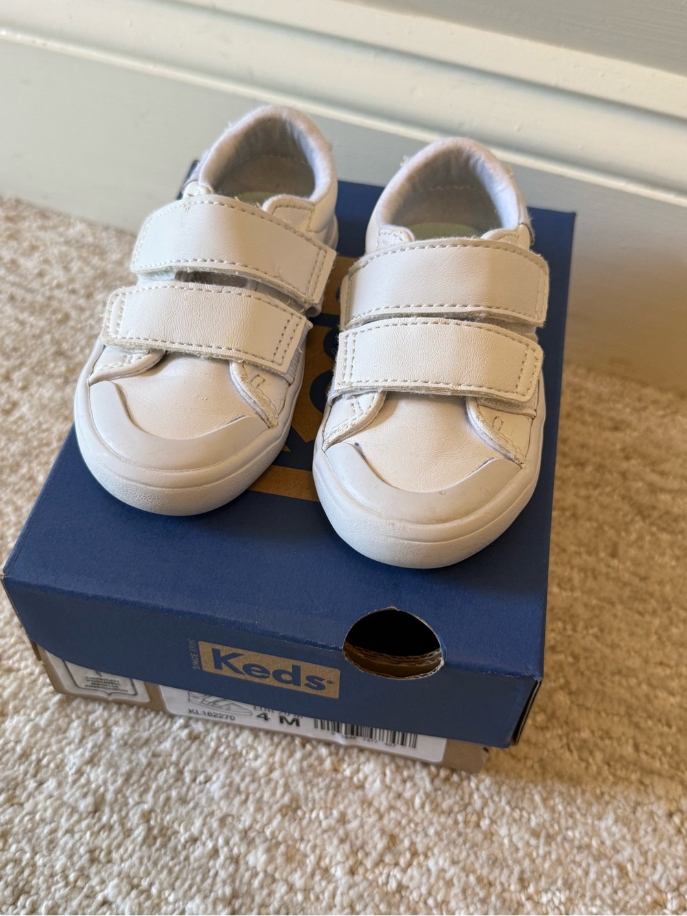 Keds Kids White Velcro Sneakers Baby 4C